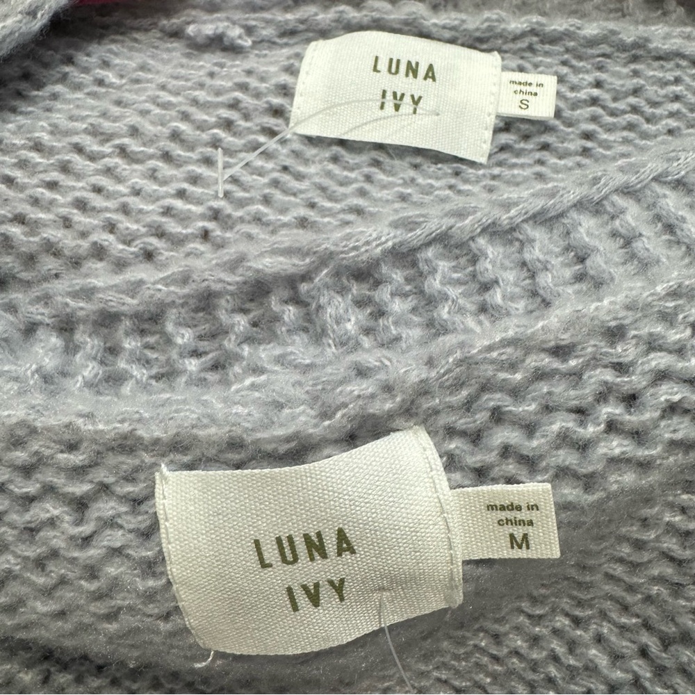 Luna Ivy Women's Pink Cardigan Sweater Cherry Embellishments Open Front - Picture 4 of 6